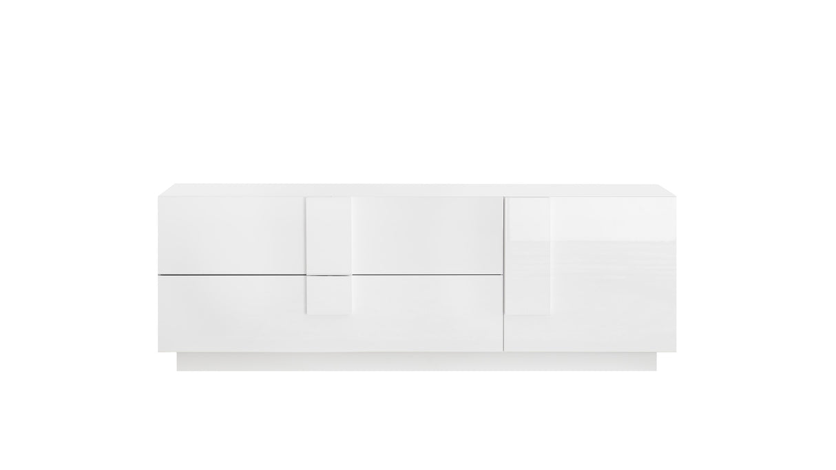 Lowboard 1 anta + 2 cassetti bianco lucido KLARK