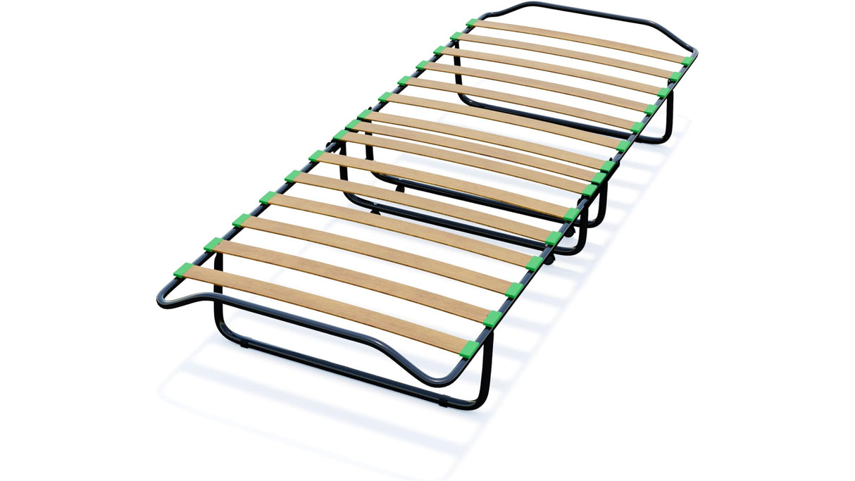 Brandina pieghevole SMART con materasso in waterfoam 80x190 alto 6 CM kit letto singolo rete a doghe in legno e materasso in poliuretano ortopedico