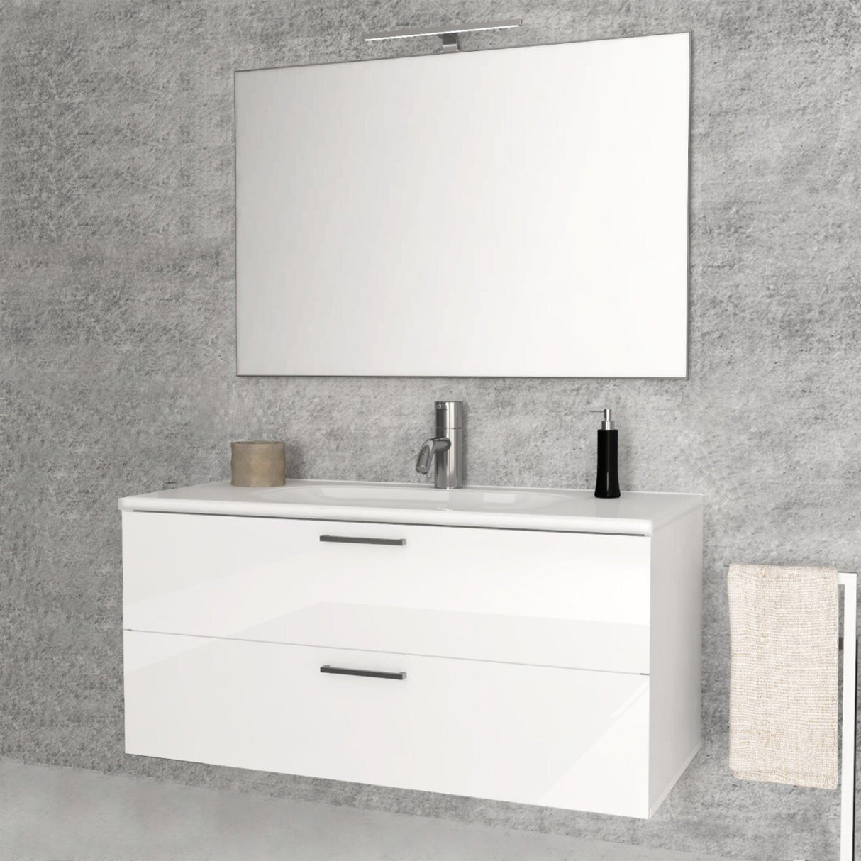 Componibile bagno ALICE 100 Bianco Lucido