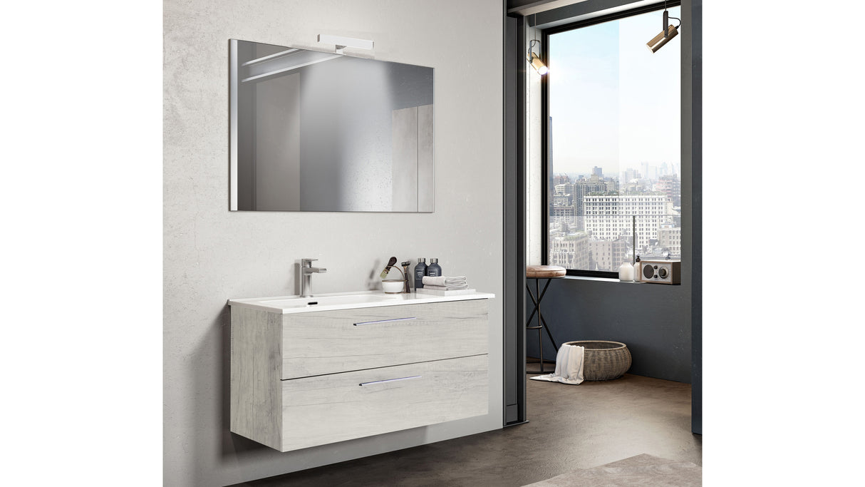 Componibile bagno sospeso ALICE 100 Quercia Bianco