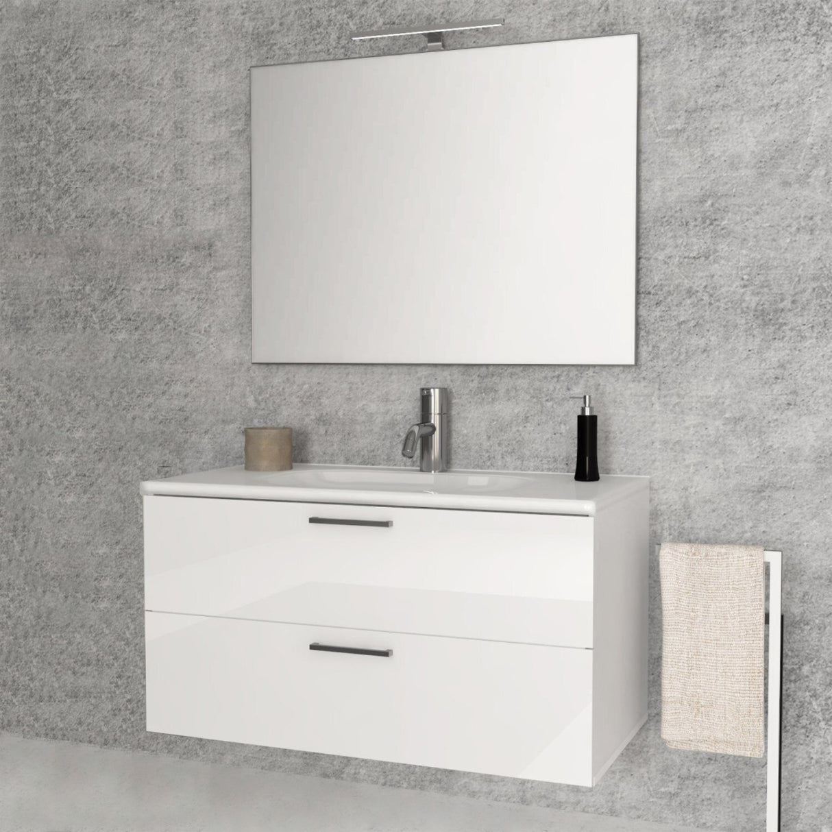 Componibile bagno sospeso ALICE 80 BIANCO LUCIDO