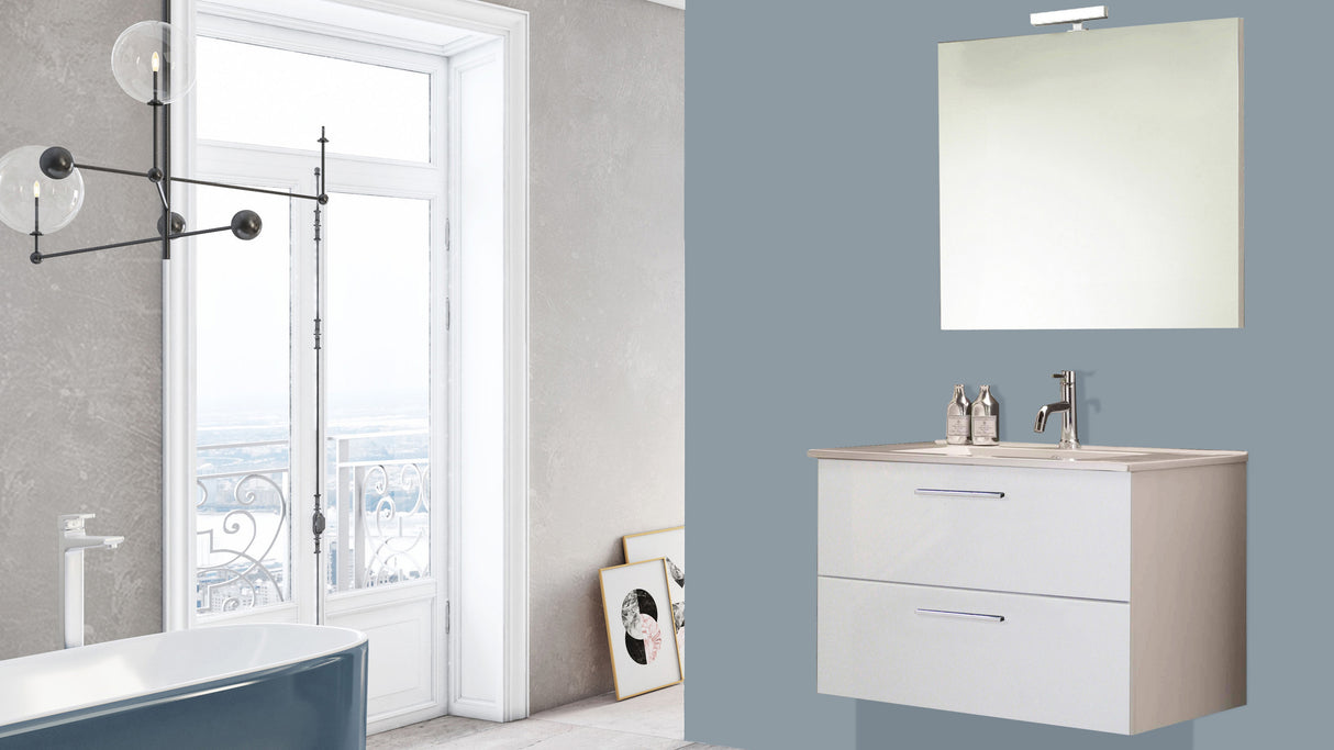 Componibile bagno sospeso ALICE 80 BIANCO LUCIDO