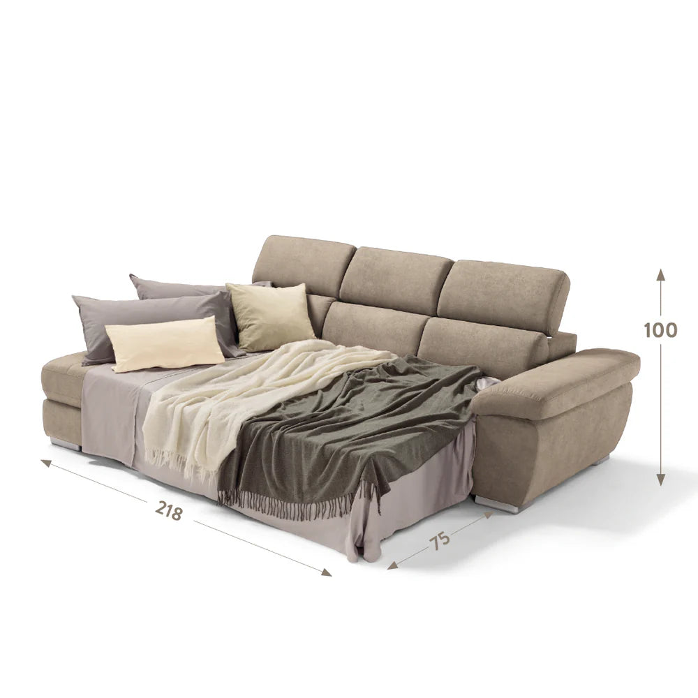 Divano ALEXA chaise longue carrello letto estraibile