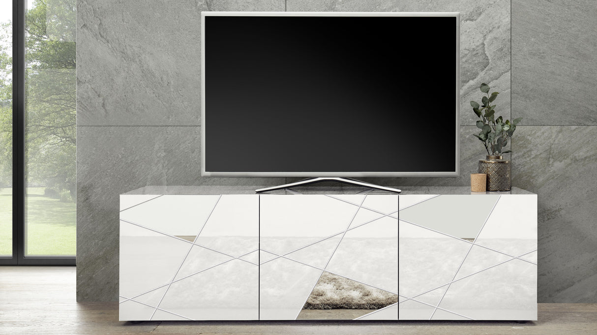 Porta tv 3 ante bianco lucido VITTORIA