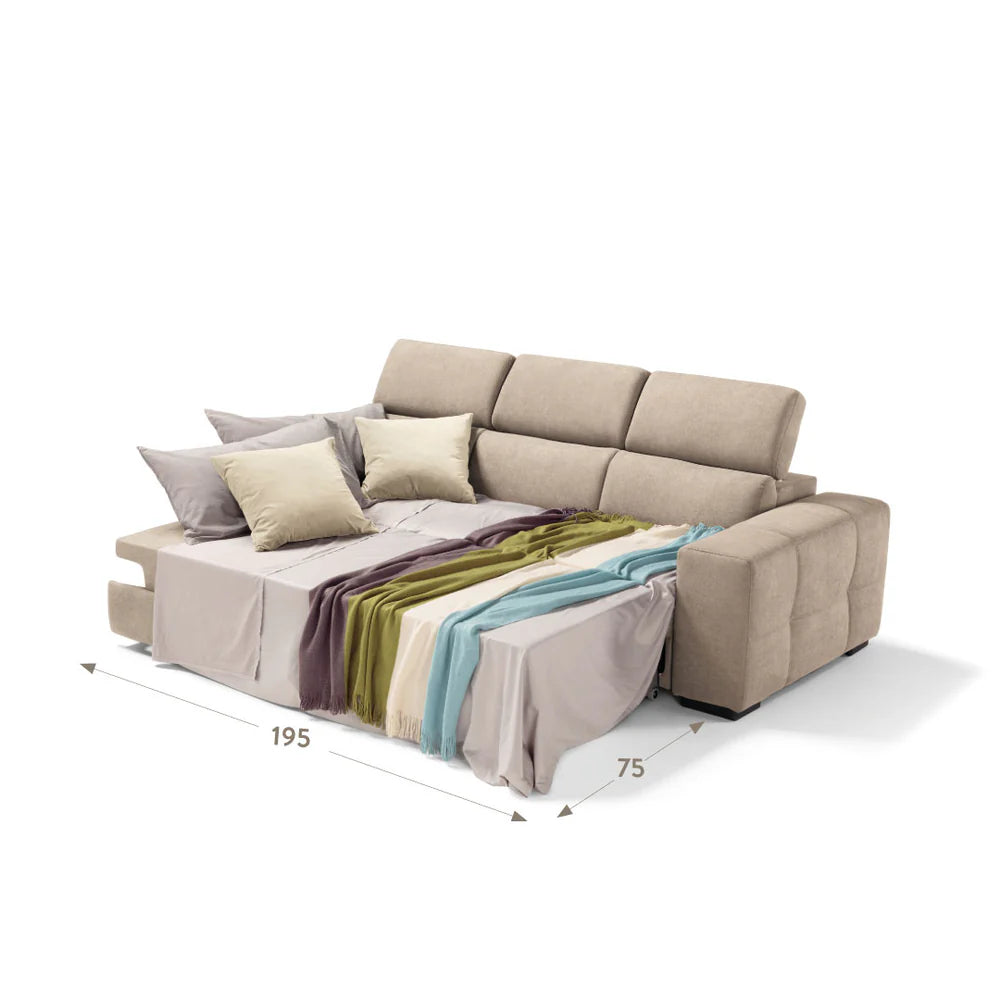 Divano MARTINA 3 posti carrello letto estraibile