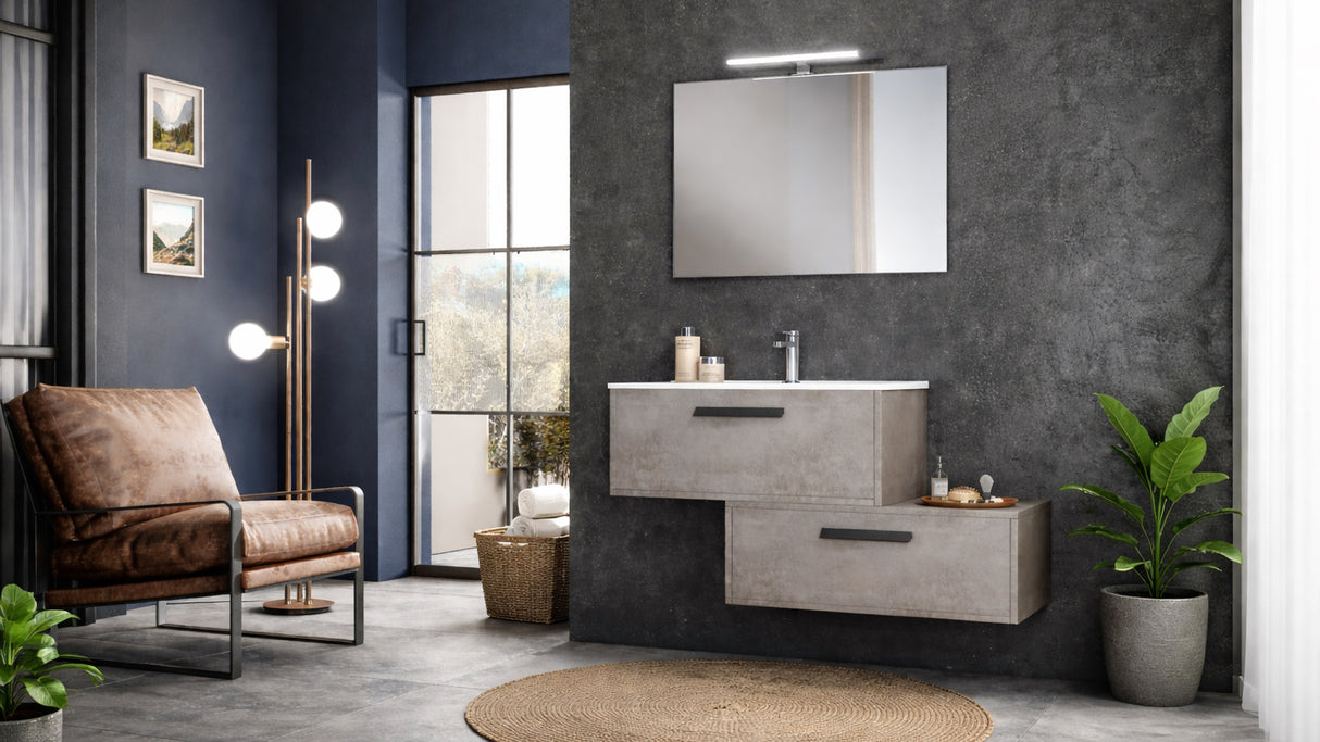 Componibile bagno LUNA 80 Cemento