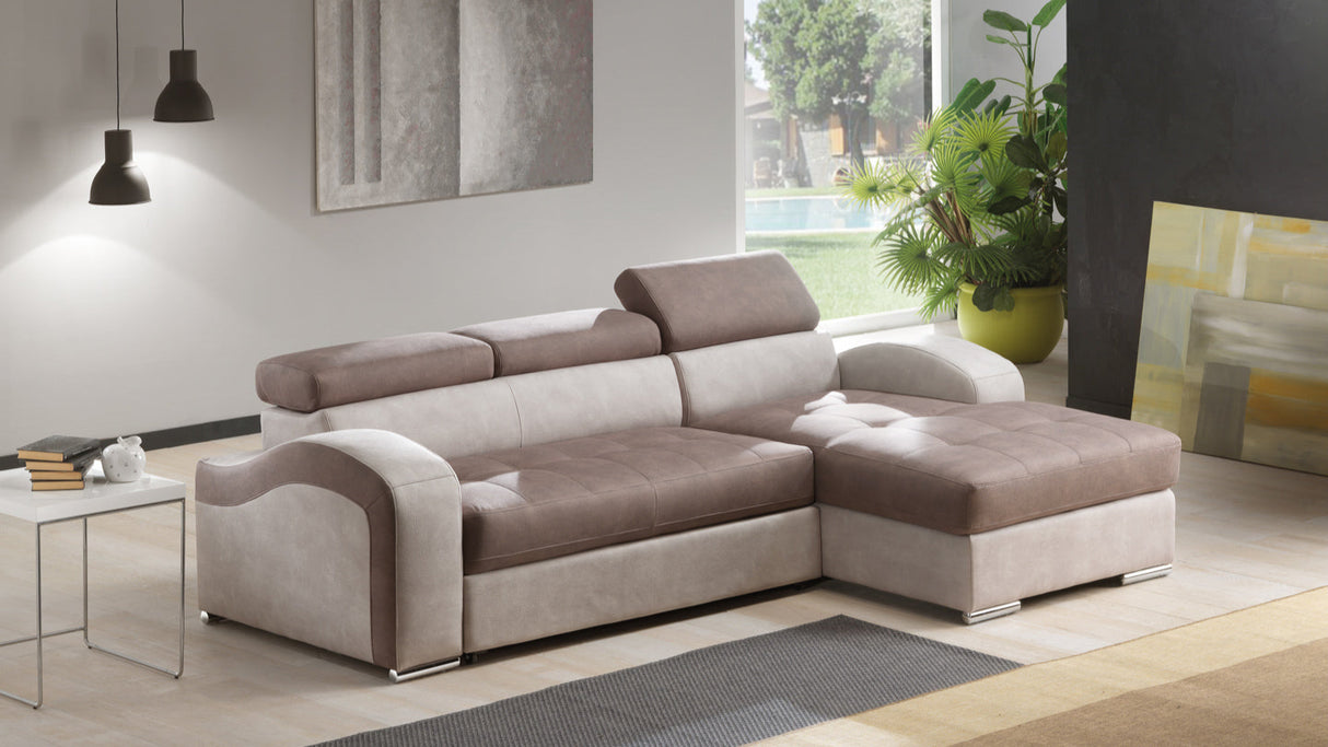 Divano DANIELA angolare con chaise longue reversibile