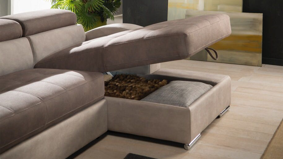 Divano DANIELA angolare con chaise longue reversibile