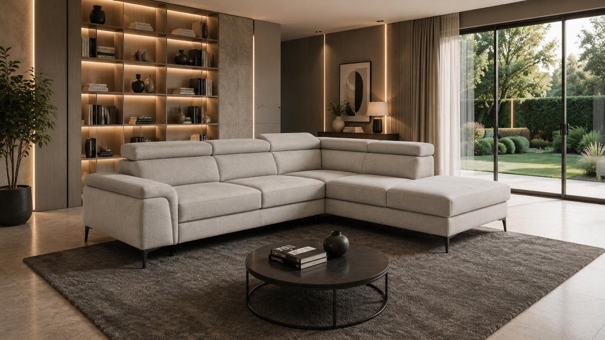 Divano DELPHI chaise longue contenitore carrello letto estraibile