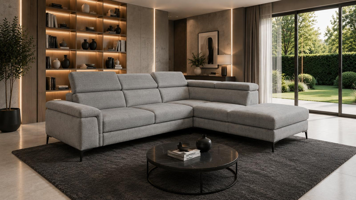Divano DELPHI chaise longue contenitore carrello letto estraibile