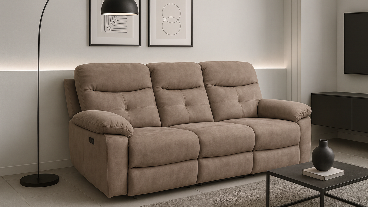 Divano EMMA 3 posti con recliner elettrico
