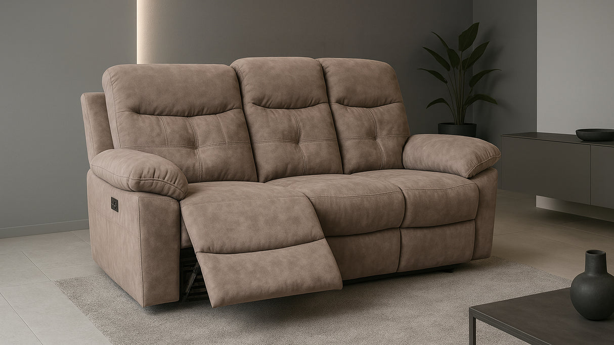 Divano EMMA 3 posti con recliner elettrico