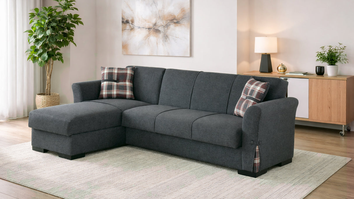 Divano FELIPE divano letto con penisola e contenitore