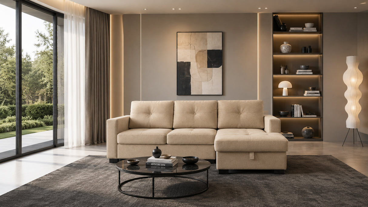 Divano ROMA angolare con chaise longue reversibile
