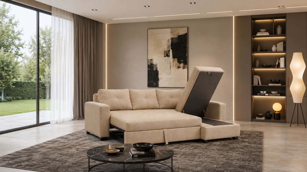 Divano ROMA angolare con chaise longue reversibile