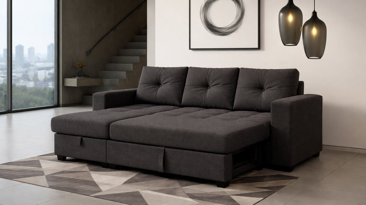 Divano ROMA angolare con chaise longue reversibile