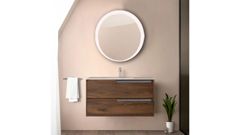 Componibile bagno GRACE 100 Tabacco - Tortora opaco
