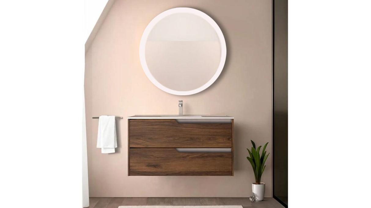 Componibile bagno GRACE 80 Tabacco - Tortora opaco