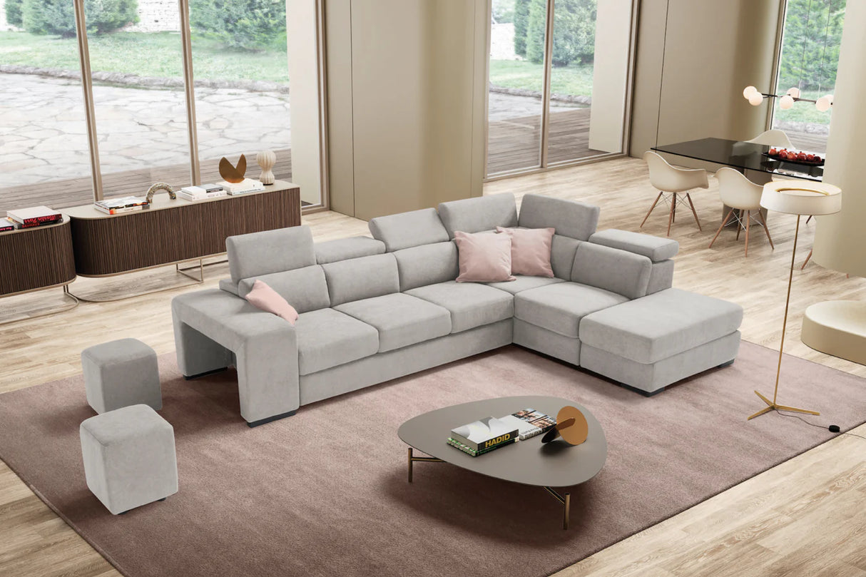 Divano TALENTO 3 posti max, angolo terminale con pouf contenitore