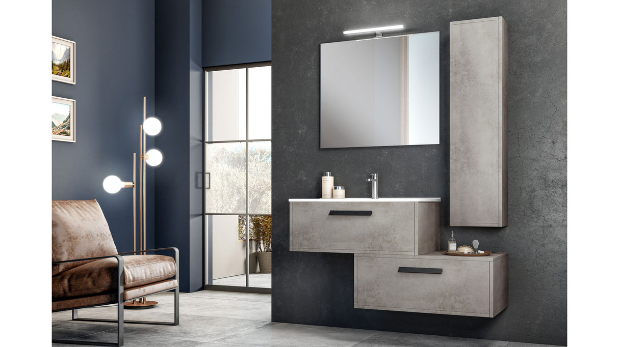 Componibile bagno LUNA 80 Cemento