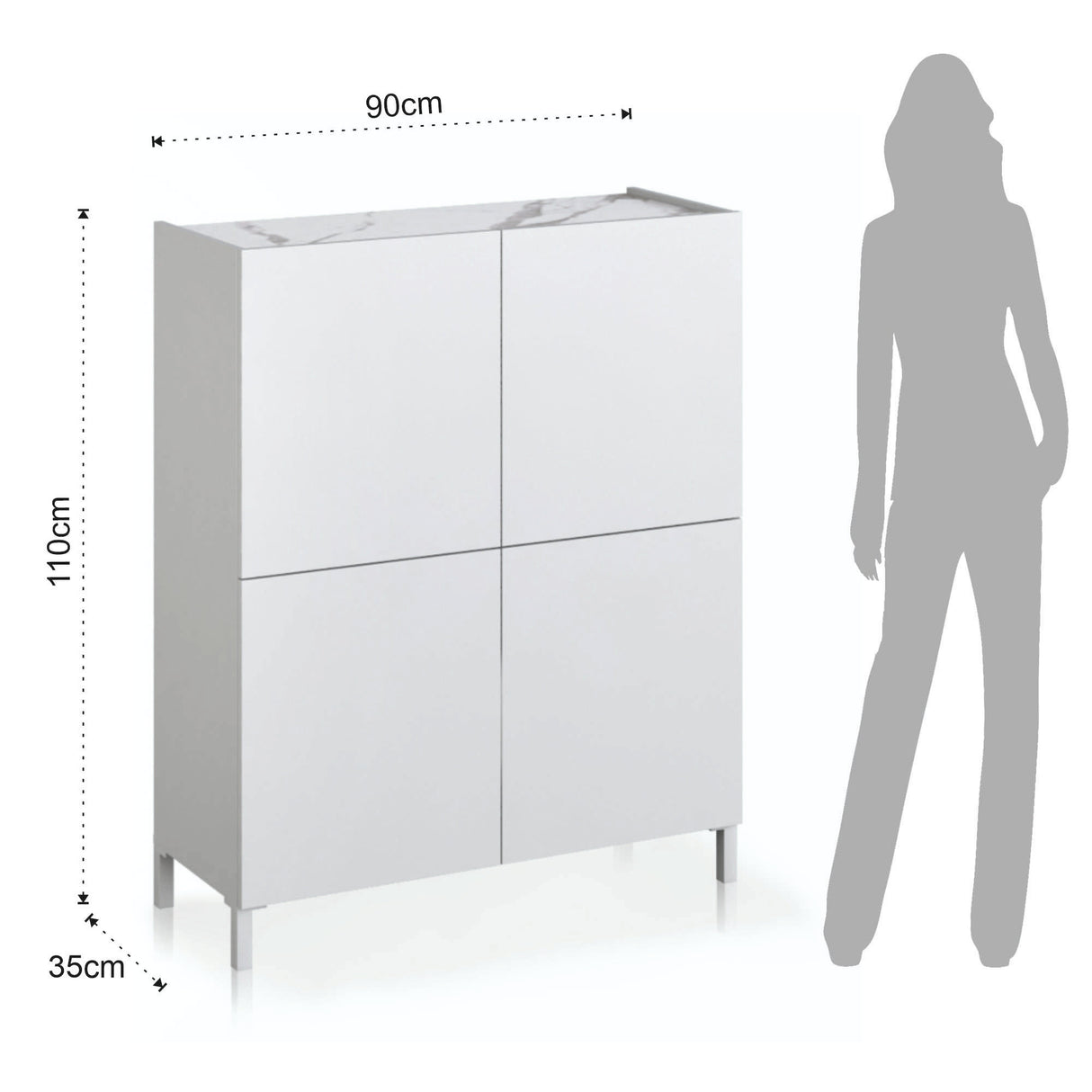 Madia alta 4 ante Mike Bianco Lucido