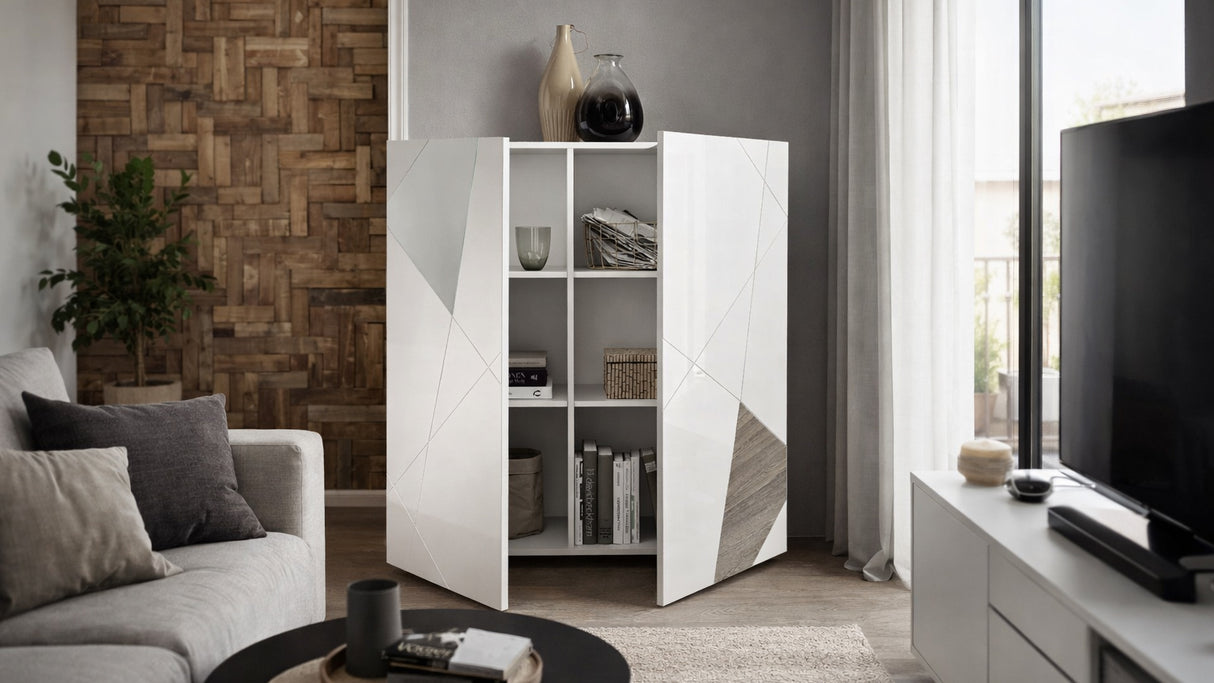 Mobile 2 ante alto bianco lucido VITTORIA