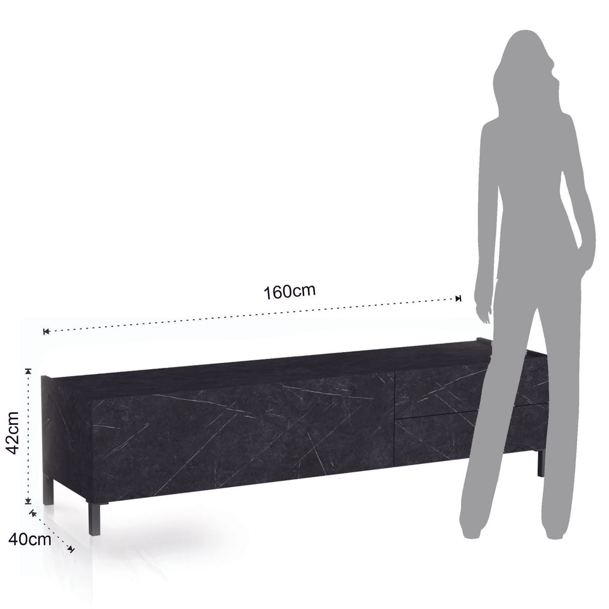 Mobile porta TV Mike Marmo Nero