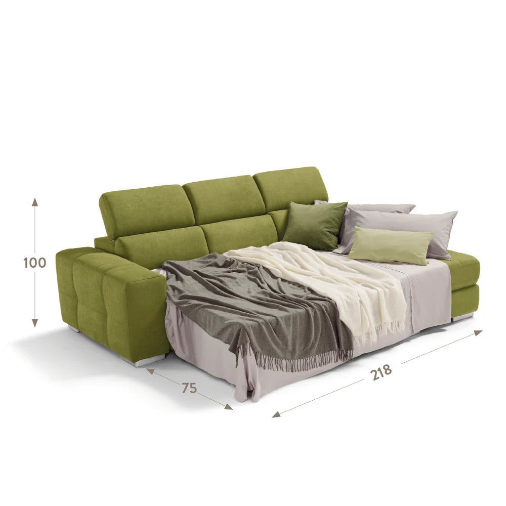 Divano MARTINA chaise longue carrello letto estraibile