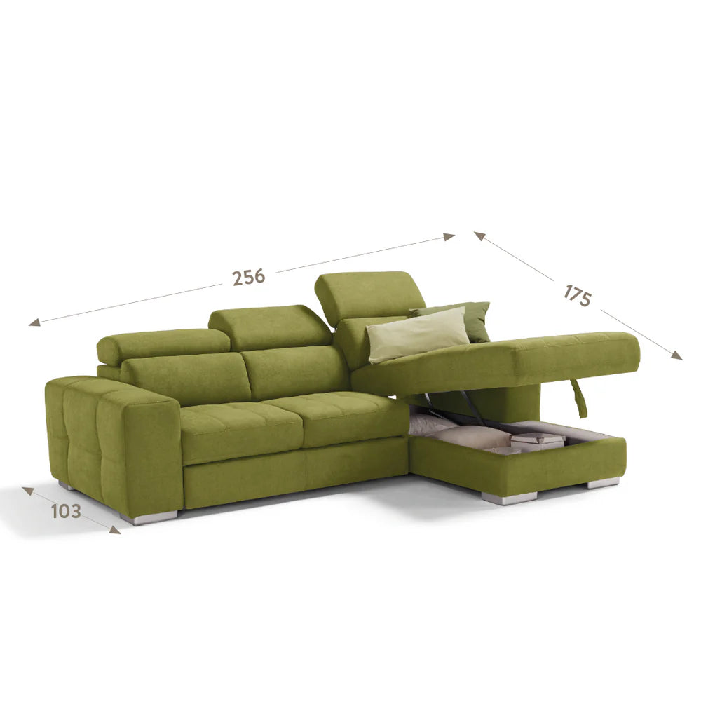 Divano MARTINA chaise longue carrello letto estraibile