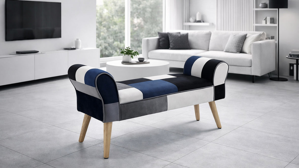 Panca PATCHWORK CAROLINA GRIGIA