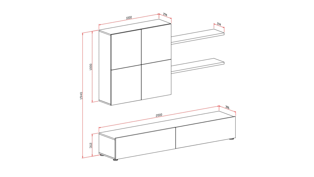 Parete Soggiorno Nox