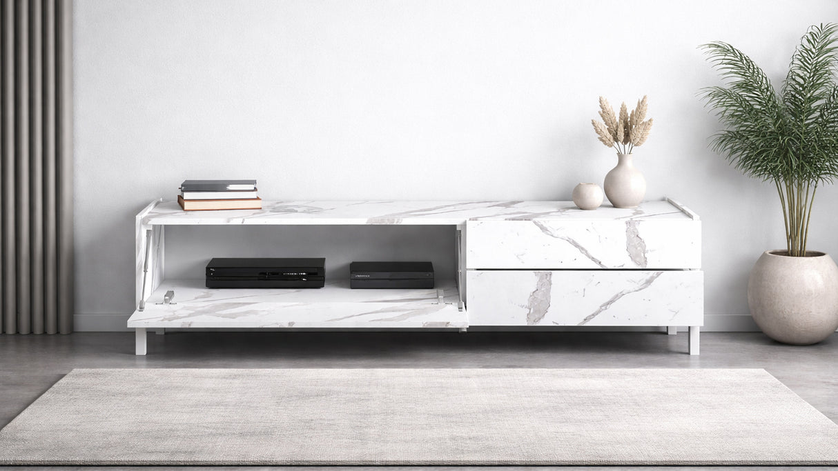 Mobile porta TV Mike Marmo Bianco