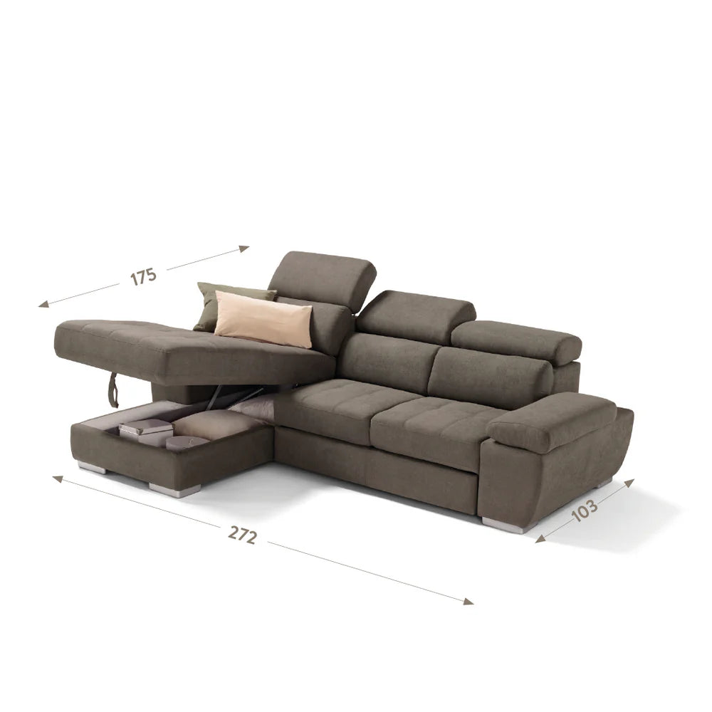 Divano SWAMI chaise longue carrello letto estraibile