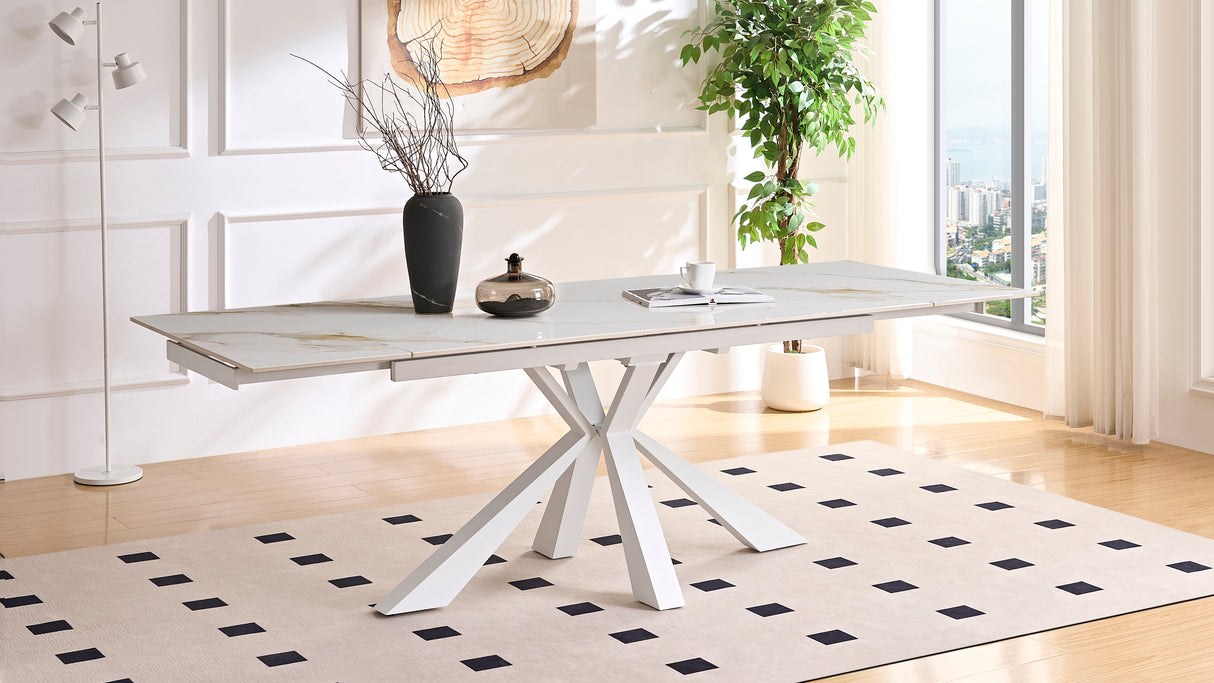 Tavolo Tiberio marmo bianco