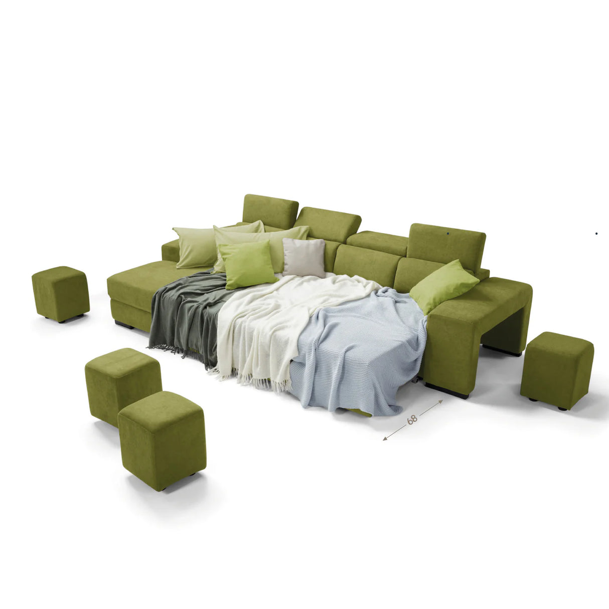 Divano TALENTO chaise longue, 3 posti max