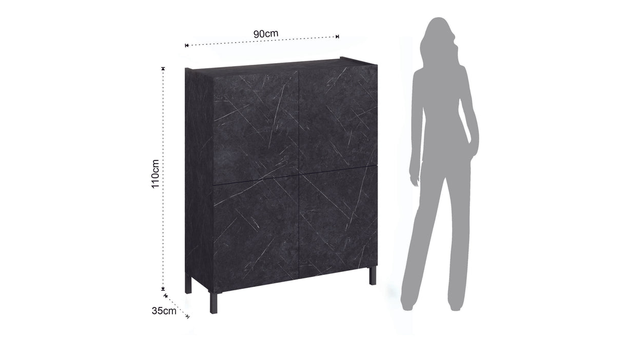 Madia alta 4 ante Mike Marmo Nero