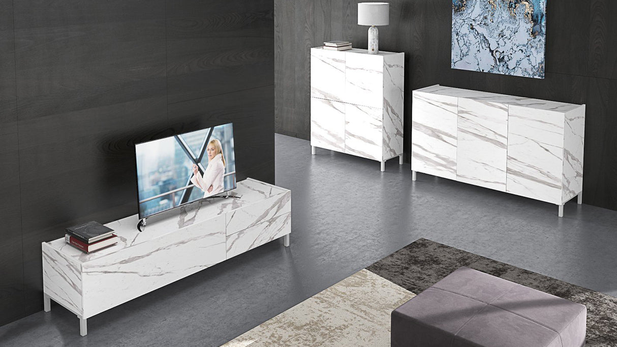 Mobile porta TV Mike Marmo Bianco