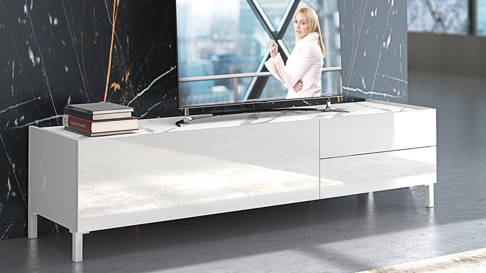 Mobile porta TV Mike Bianco Lucido