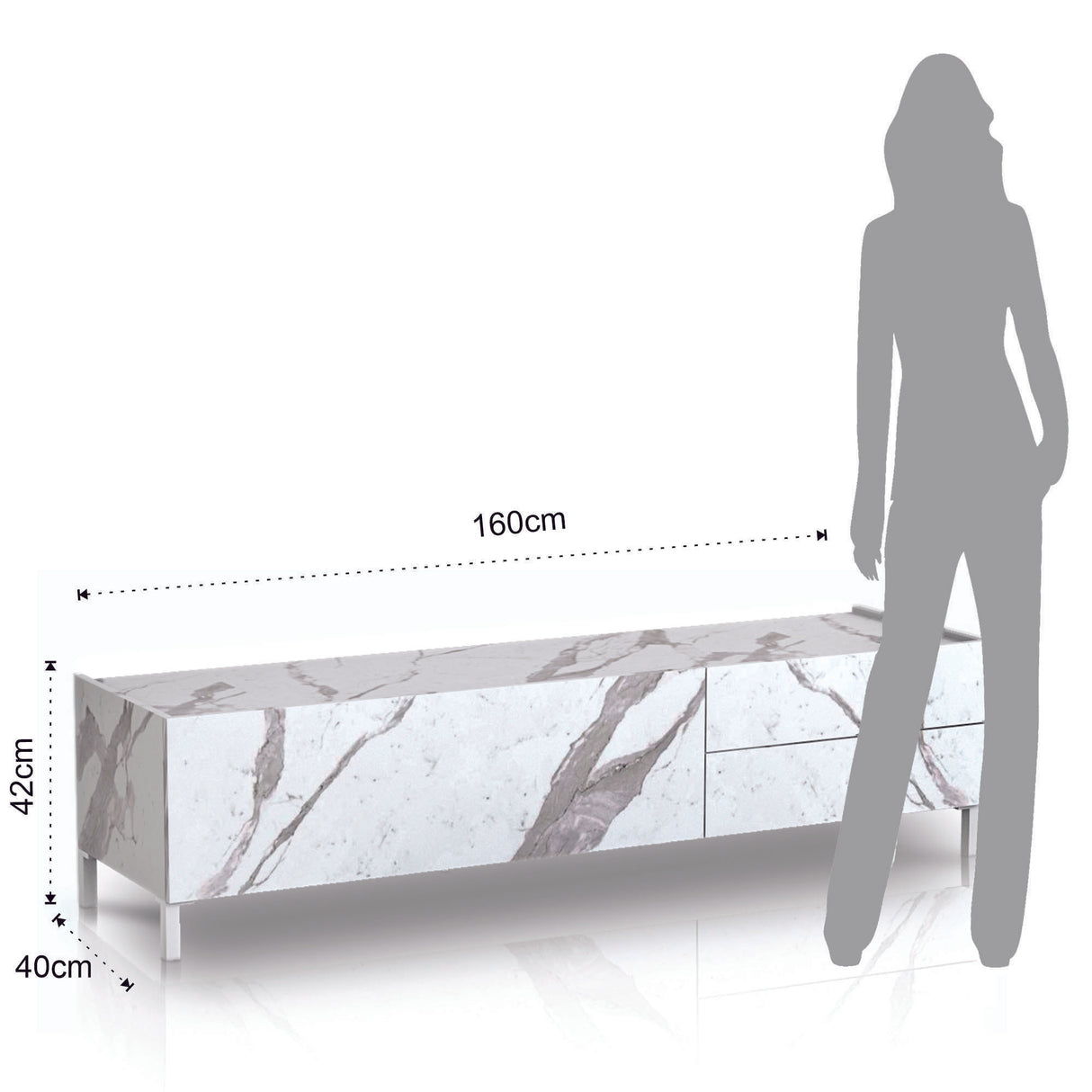 Mobile porta TV Mike Marmo Bianco