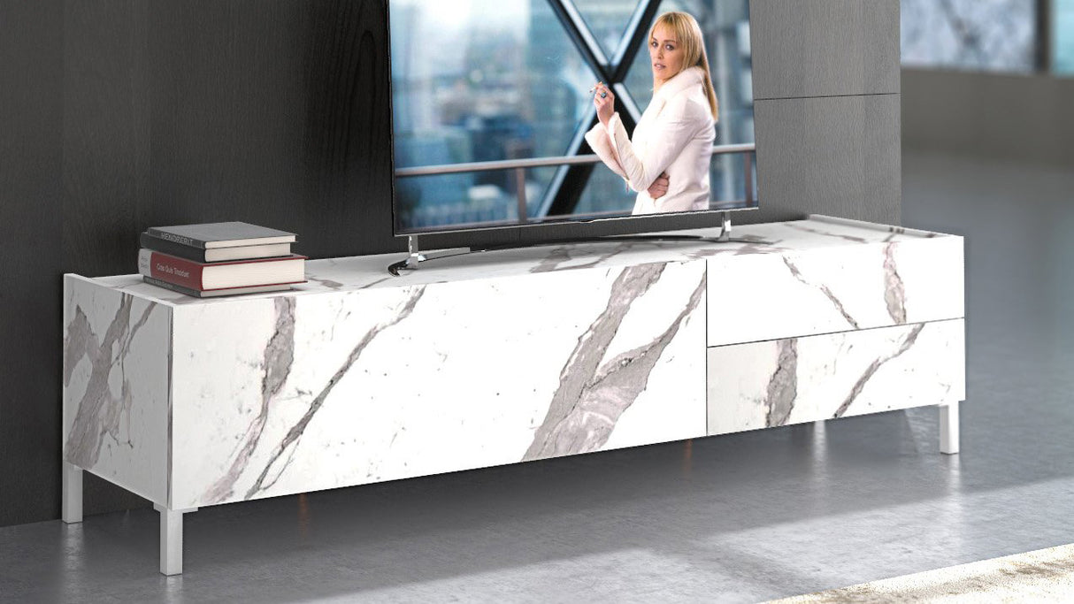 Mobile porta TV Mike Marmo Bianco