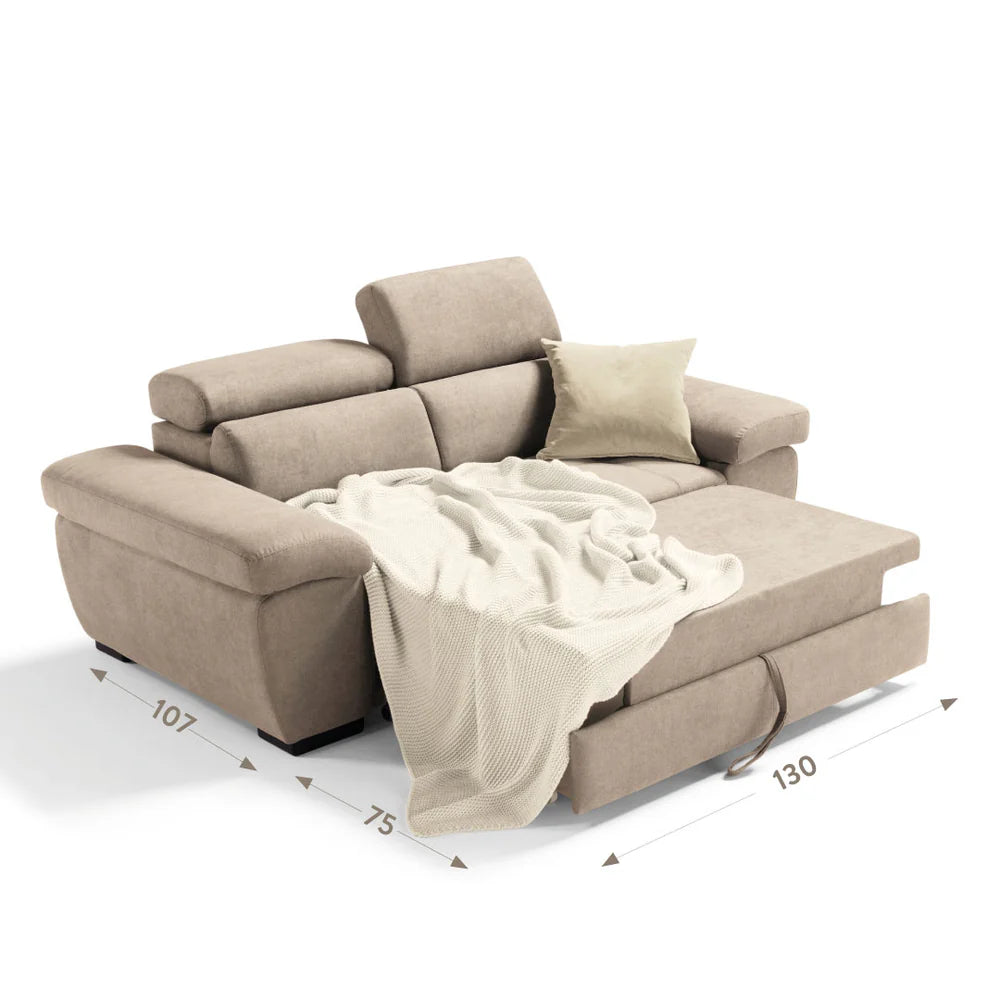 Divano ALEXA 2 posti carrello letto estraibile