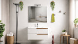 Componibile bagno GRACE 80 Bianco lucido - Quercia naturale