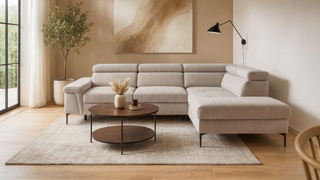 Divano DELPHI chaise longue contenitore carrello letto estraibile