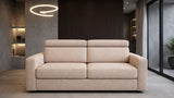 Divano letto mod. cielo 3 posti meccanismo a ribalta POGGIATESTA RECLINABILI e materasso H. 18 cm