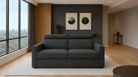 Divano letto mod. cielo 3 posti meccanismo a ribalta POGGIATESTA RECLINABILI e materasso H. 18 cm