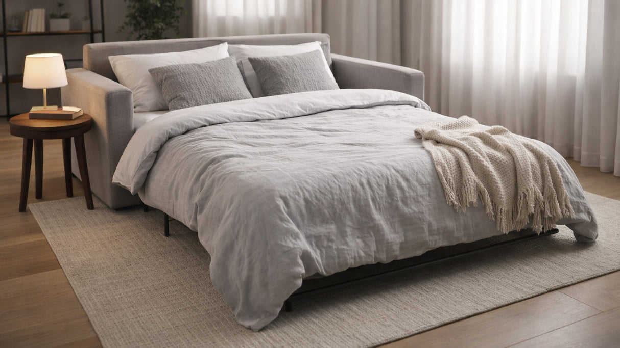 Divano letto mod. cielo 3 posti meccanismo a ribalta POGGIATESTA RECLINABILI e materasso H. 18 cm