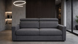 Divano letto mod. cielo 3 posti meccanismo a ribalta POGGIATESTA RECLINABILI e materasso H. 18 cm