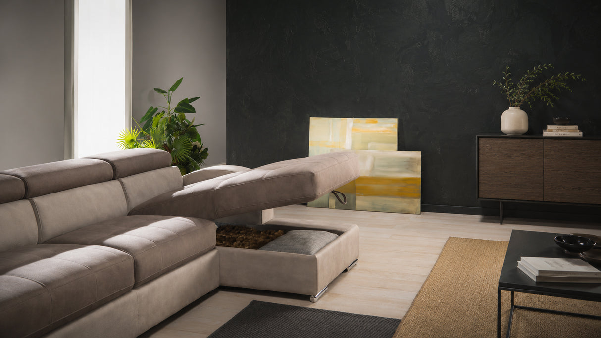 Divano DANIELA angolare con chaise longue reversibile