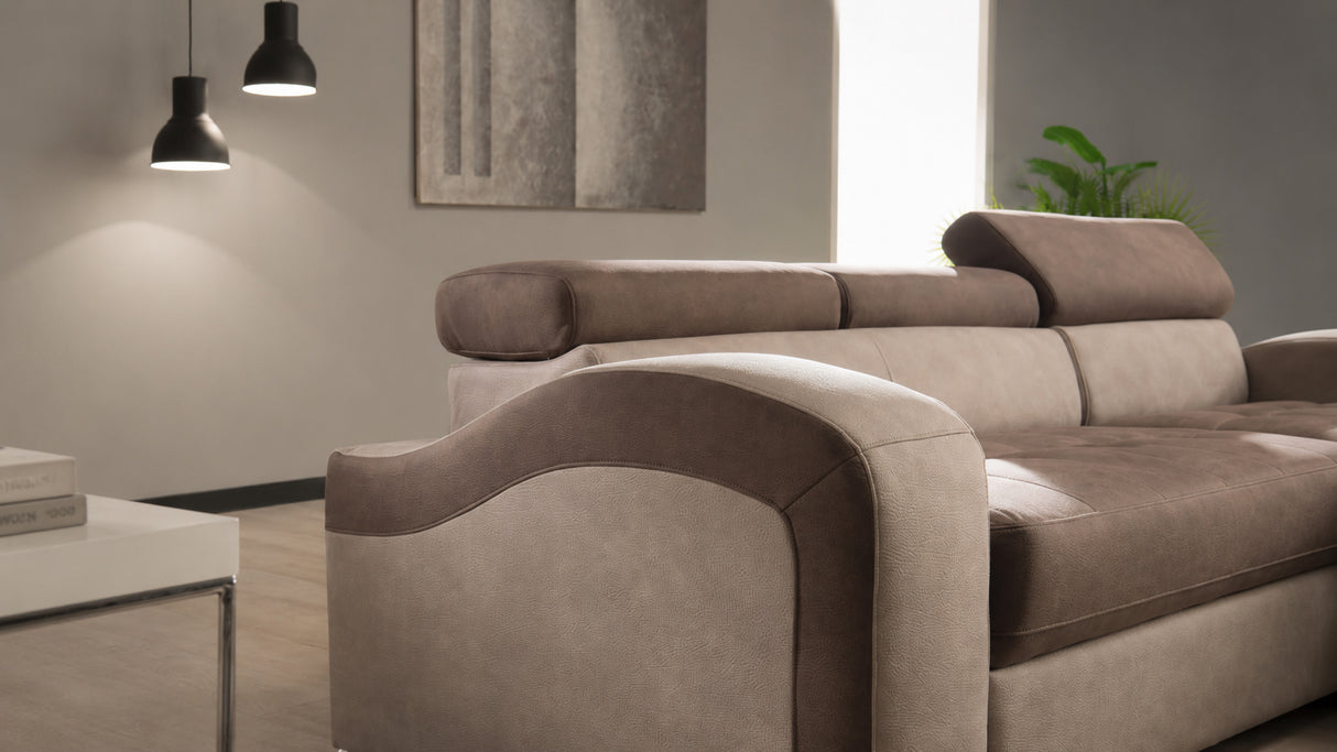 Divano DANIELA angolare con chaise longue reversibile