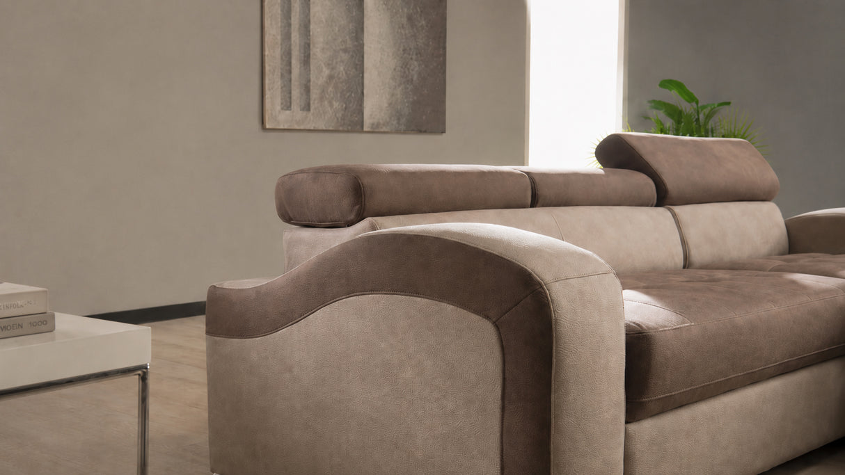 Divano DANIELA angolare con chaise longue reversibile